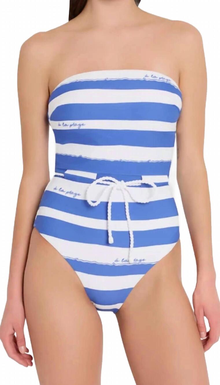 NEW MILLY a la plage belted one piece bikini in blue